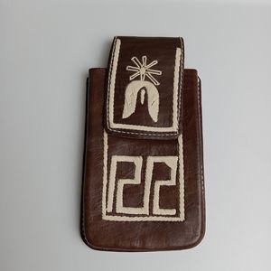 WESTERN LEATHER CELL PHONE CASE, FUNDA VAQUERA DE CUERO‎ COWBOY RODEO PHONE CASE
